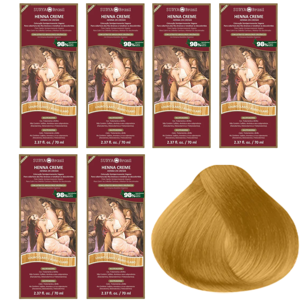 KIT 6 Henna Surya Louro Claro