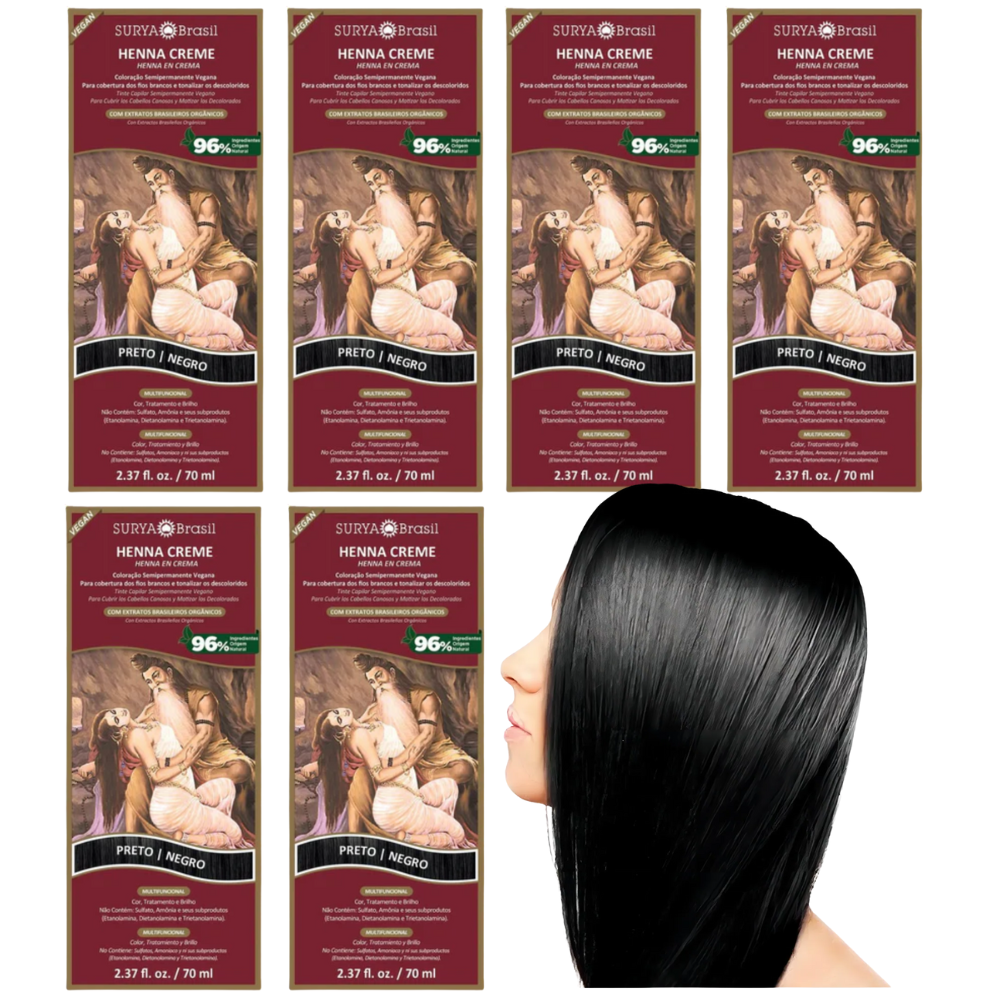 KIT 6 Henna Surya Preto