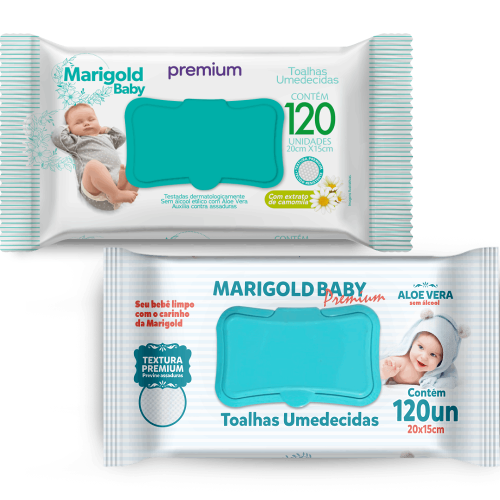 KIT 6 Toalha Umedecida Marigold - 2 opções