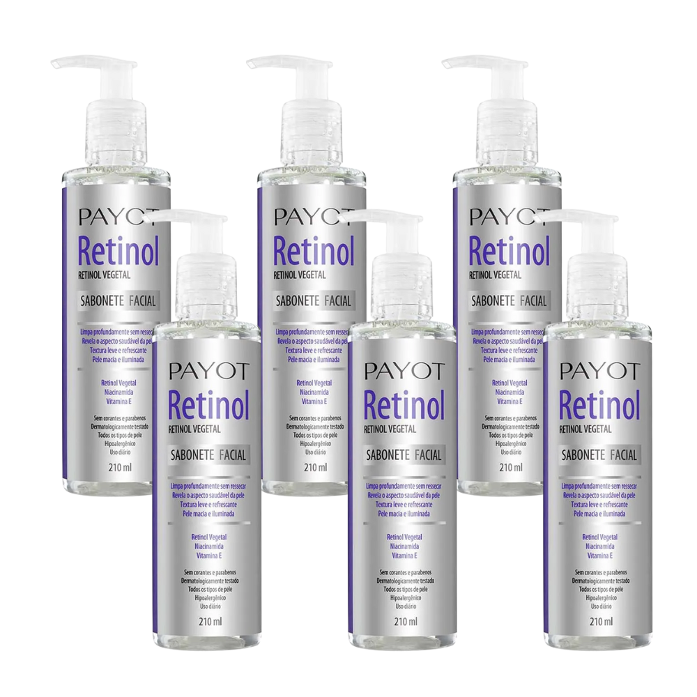 Kit 6 Sabonete Facial Payot Retinol Vegetal 210ml