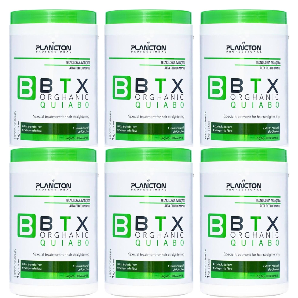 Kit 6 BTX Orghanic Quiabo - Botox Plancton - 1kg