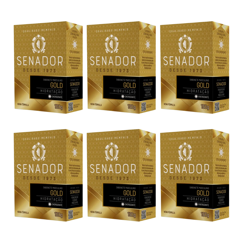 Kit 6 Sabonete Senador Gold 130g