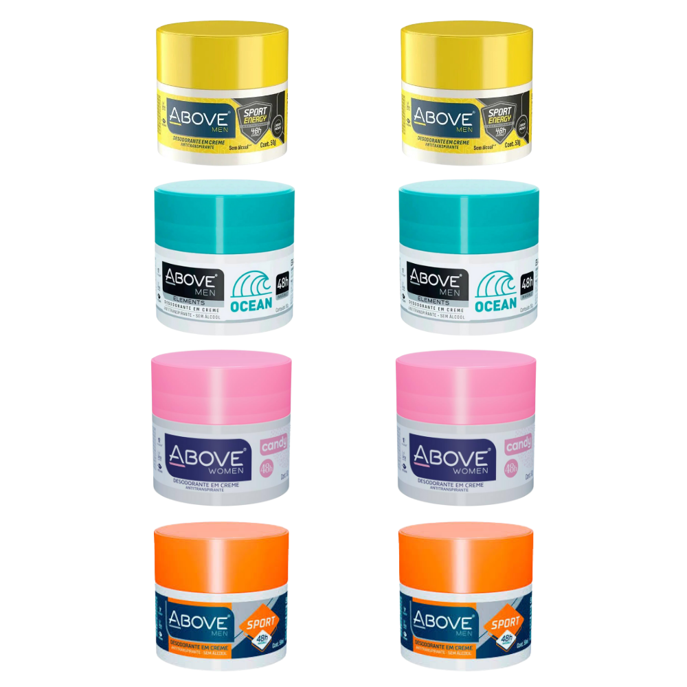 Kit 8 Desodorante em Creme Above Mix 50g
