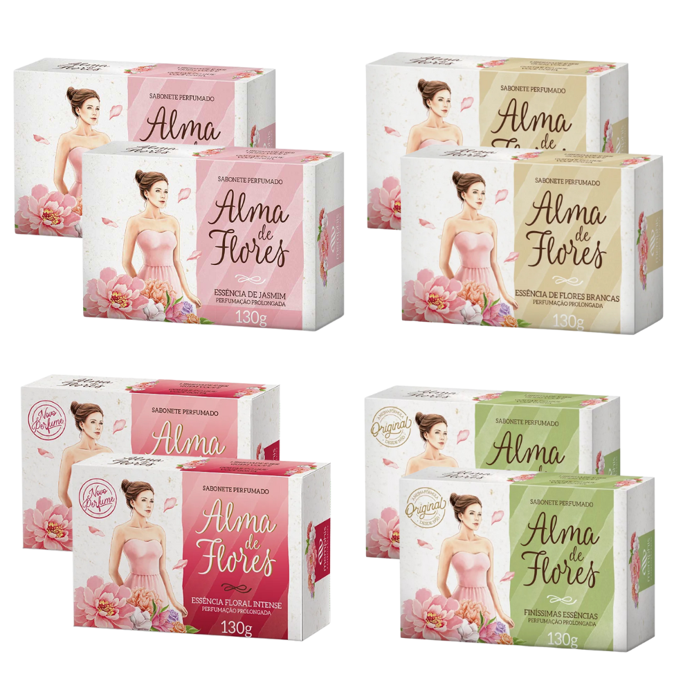 Kit 8 Sabonete Alma de Flores Mix 130g