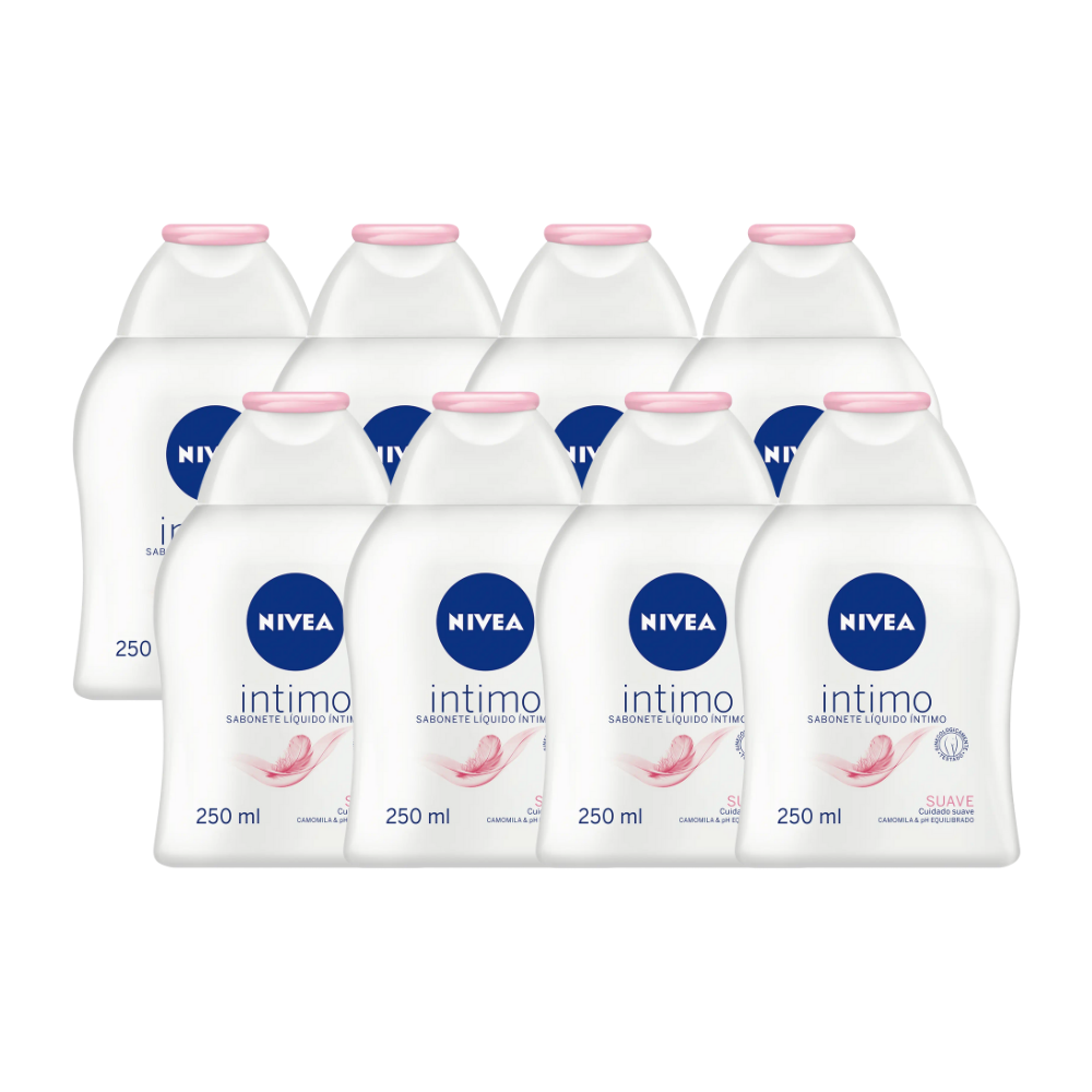 Kit 8 Sabonete Líquido Intimo Nivea Suave 250ml