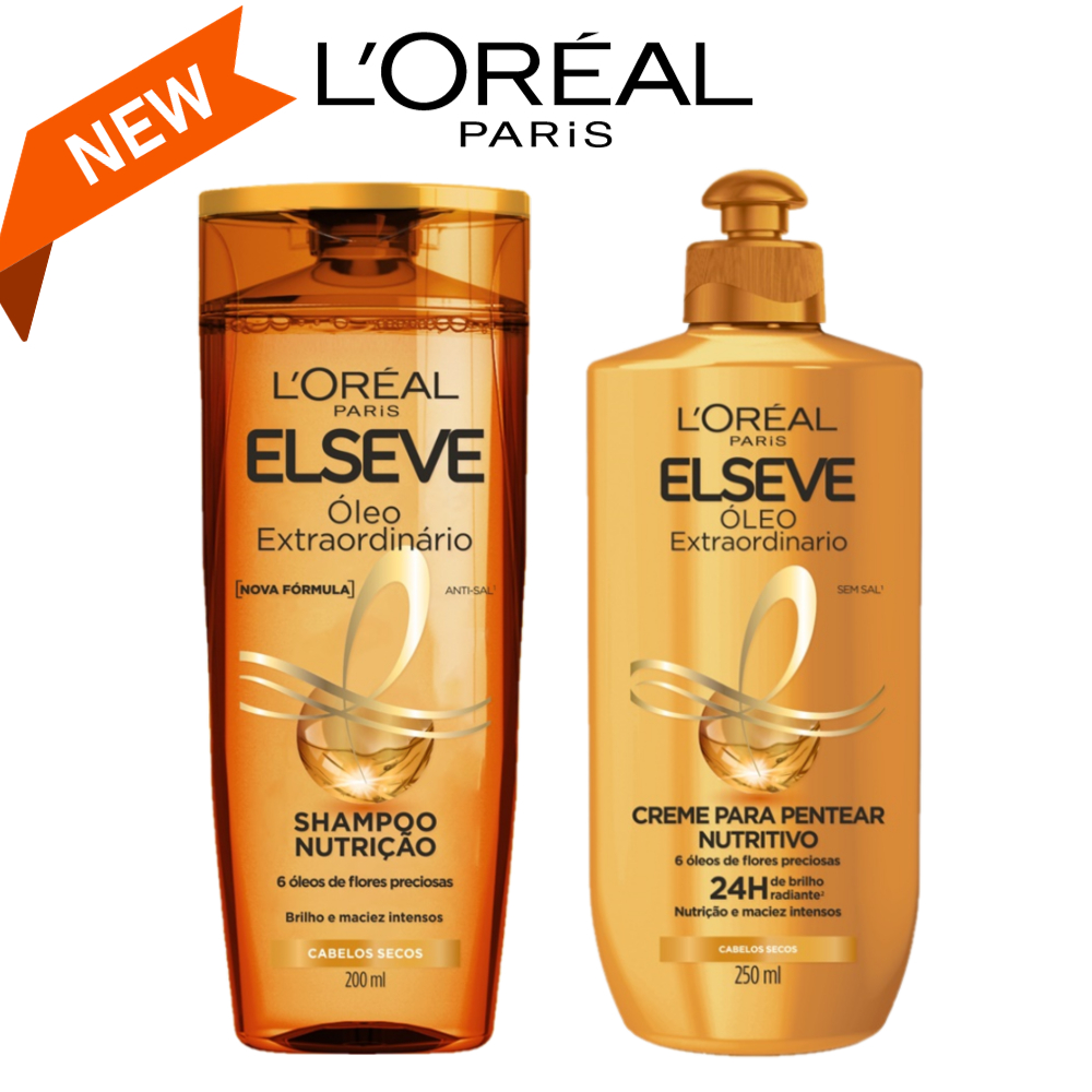 Kit Elseve Óleo Extraordinário Creme Para Pentear + Shampoo Nutrição
