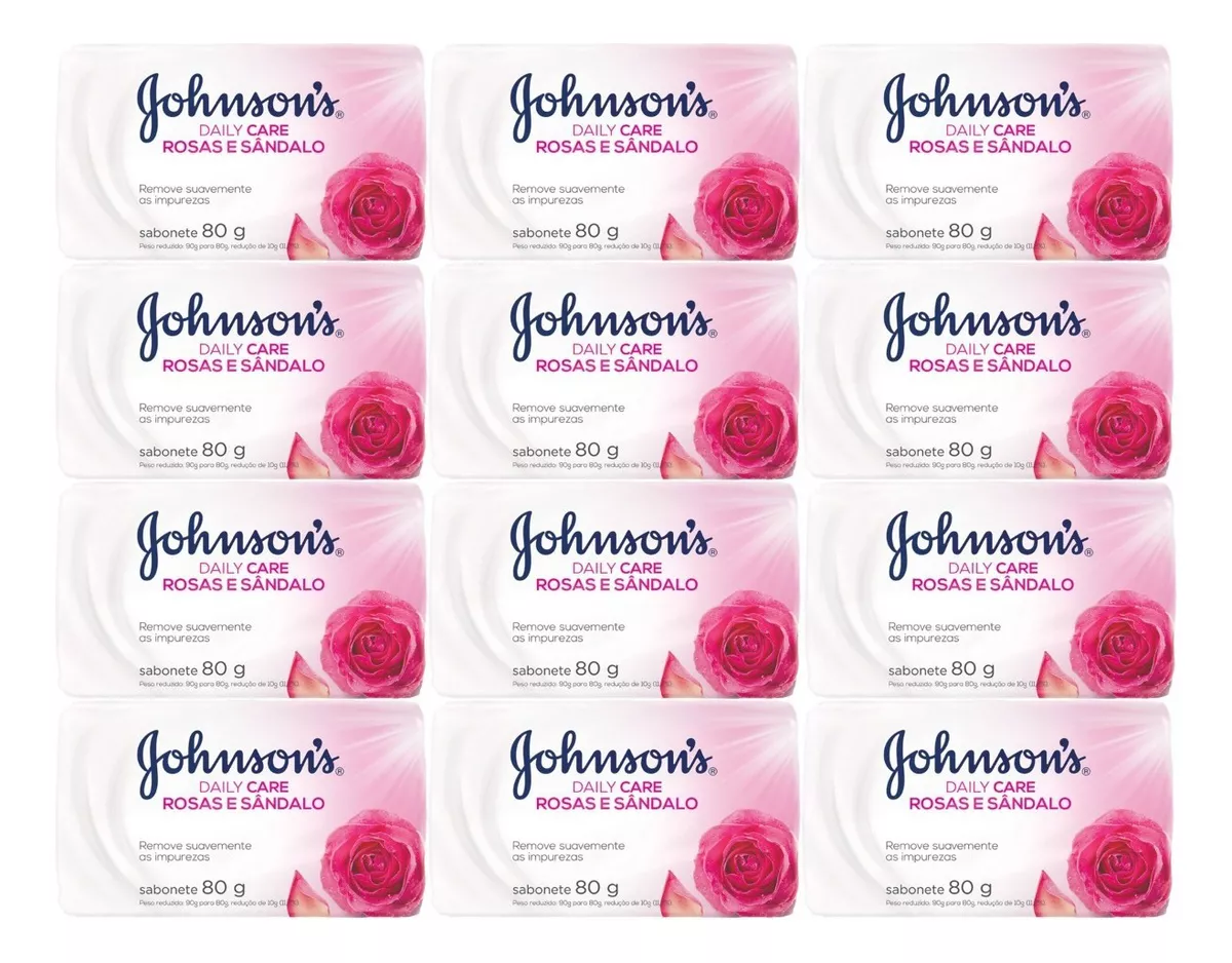 Kit 12 Sabonetes Johnson's Mix Fragrancias - Rosas