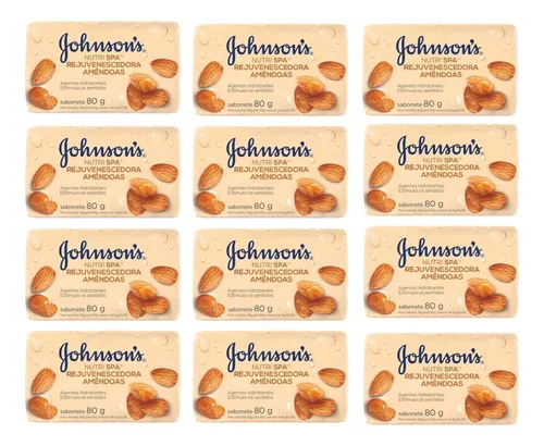 KIT 12 Sabonete Johnson Amendoas
