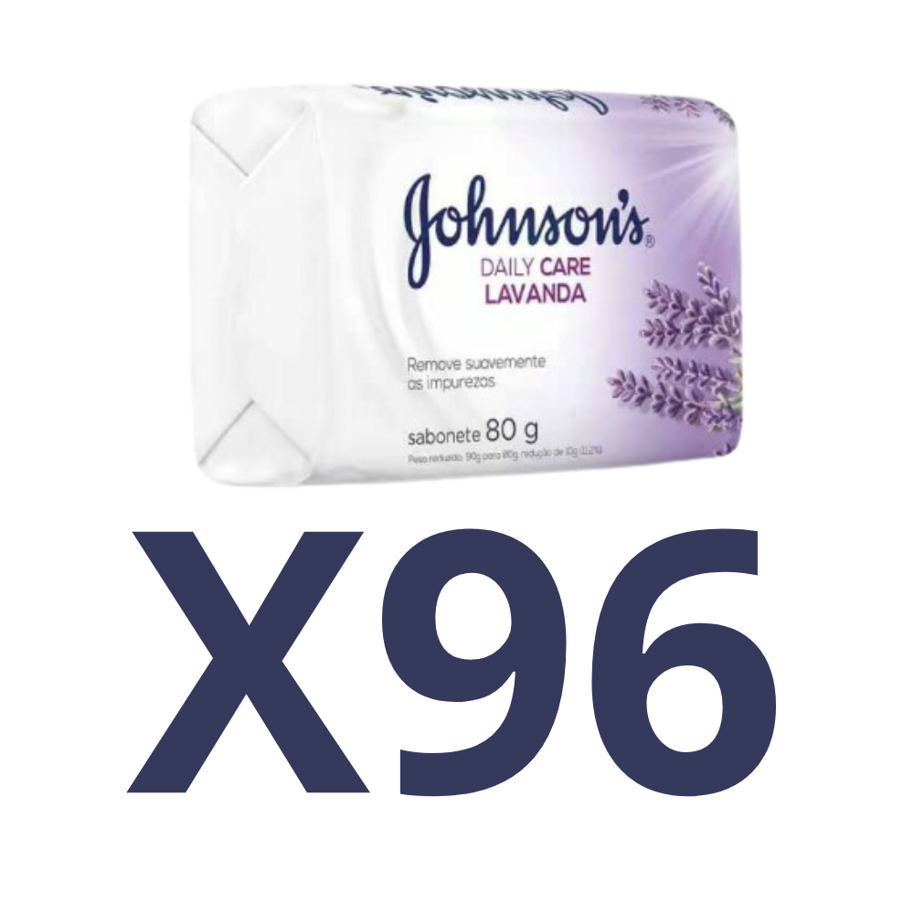 Kit 96 Sabonetes Johnson's Lavanda 80g