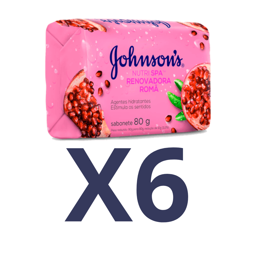 KIT 06 Sabonete Johnson Romã 80g