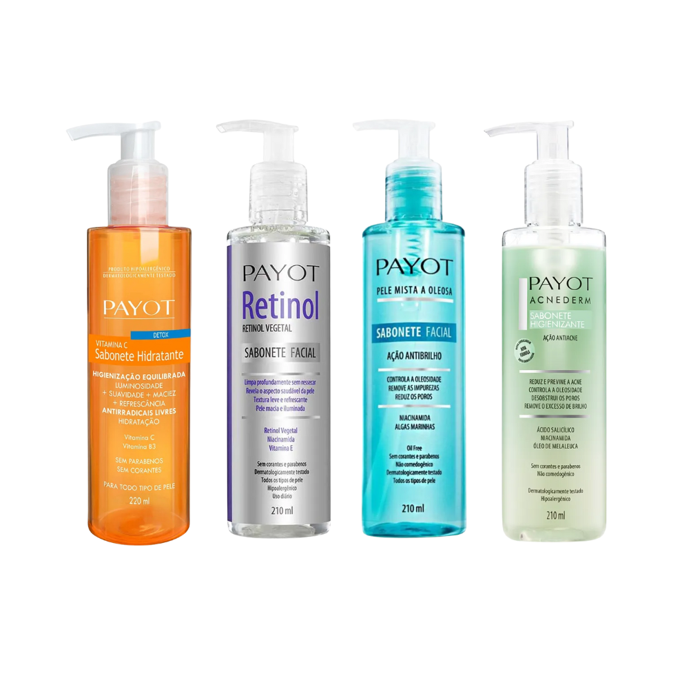 Kit Cronograma Facial Payot Mix Sabonete Liquido 210ml cada