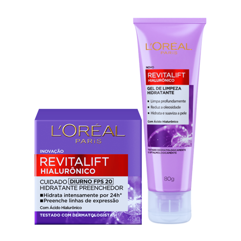 Kit Revitalift Hialurônico Diurno + Gel de Limpeza Facial L'Oréal Paris