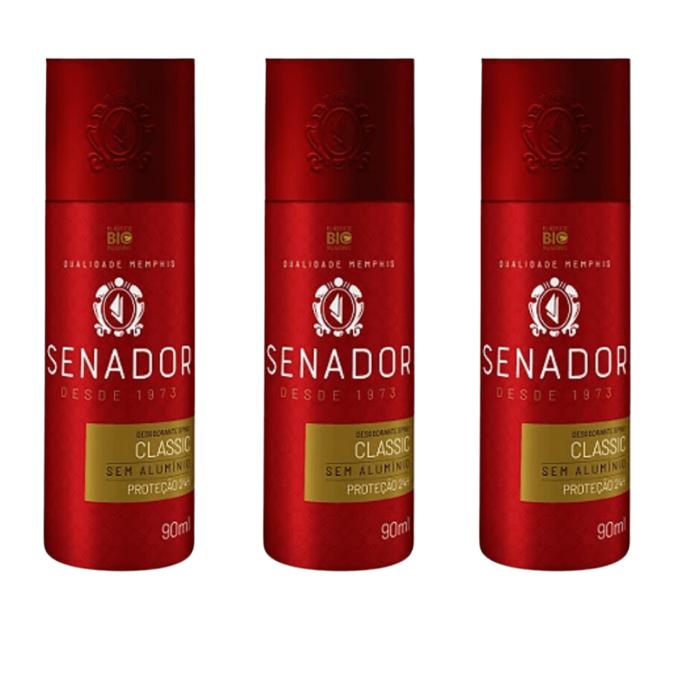 Kit Desodorante Spray Senador 90ml - CLASSIC - 3
