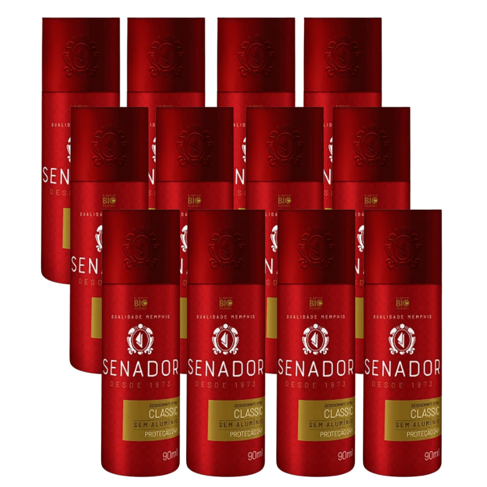 Kit Desodorante Spray Senador 90ml - CLASSIC - 12
