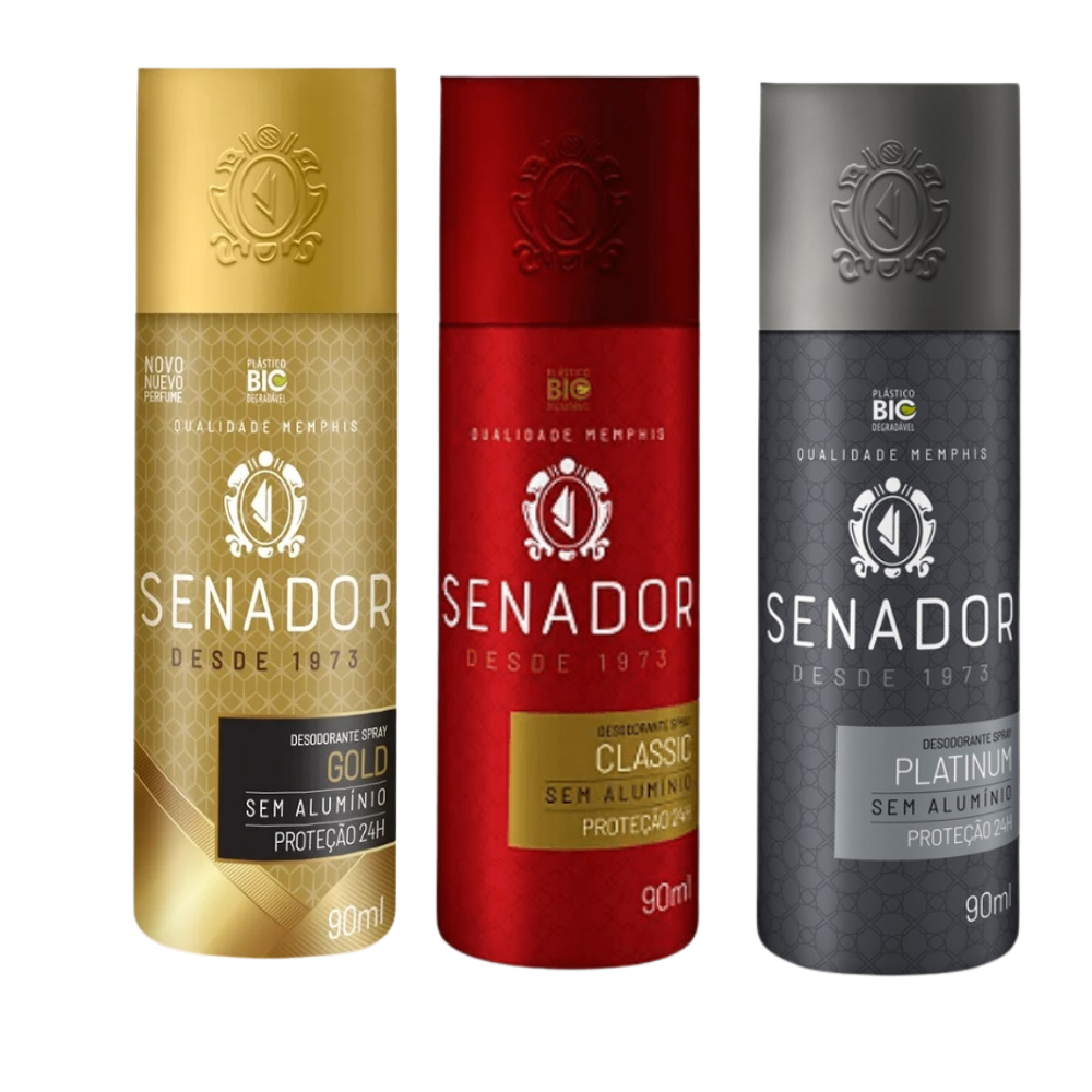 Kit Desodorante Spray Senador 90ml