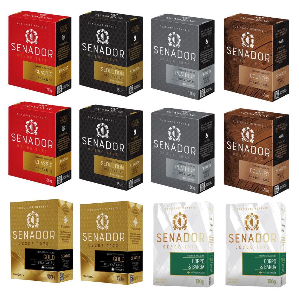 Kit 12 Sabonete Senador Mix  Todos 130g