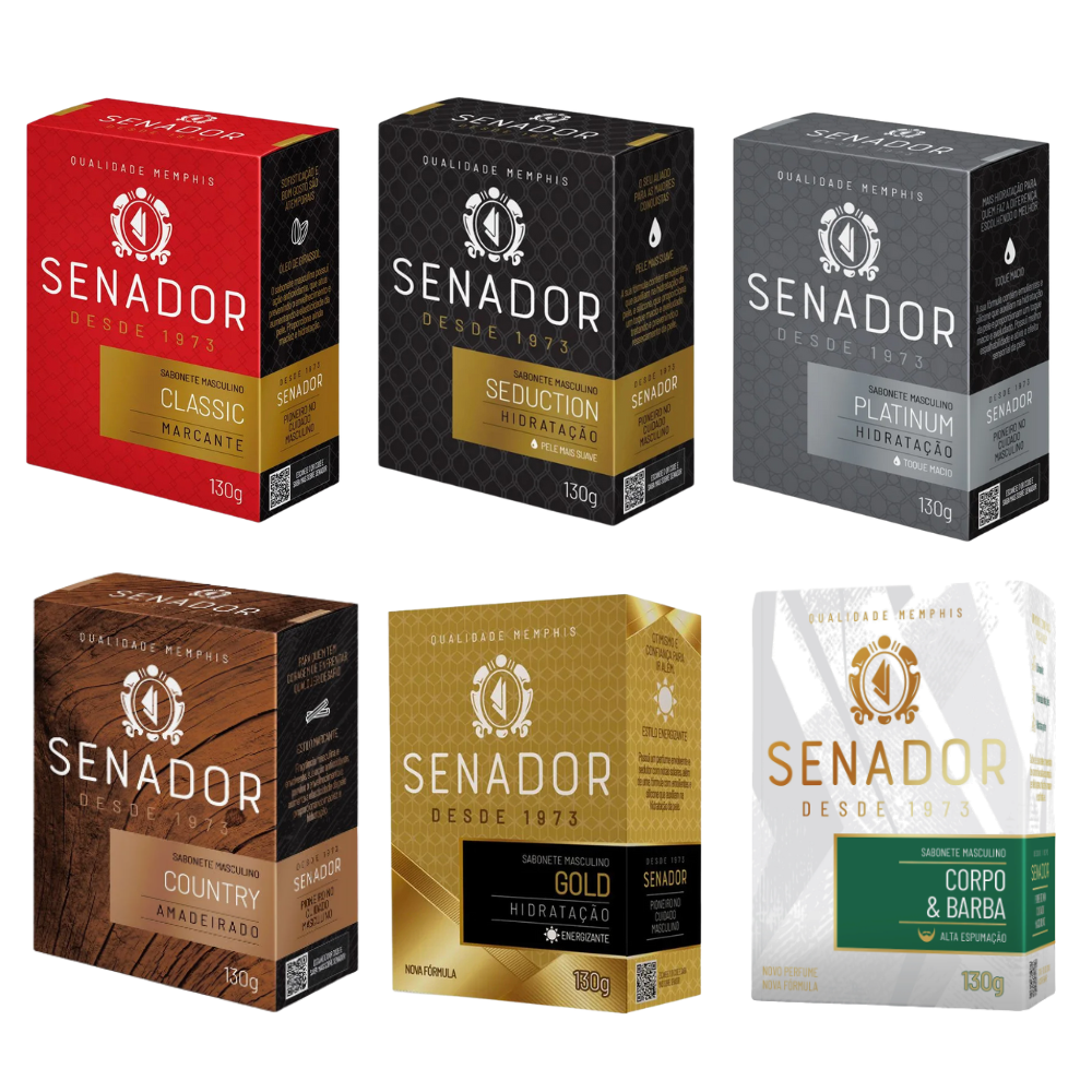 Kit 6 Sabonete Senador Mix Todos 130g