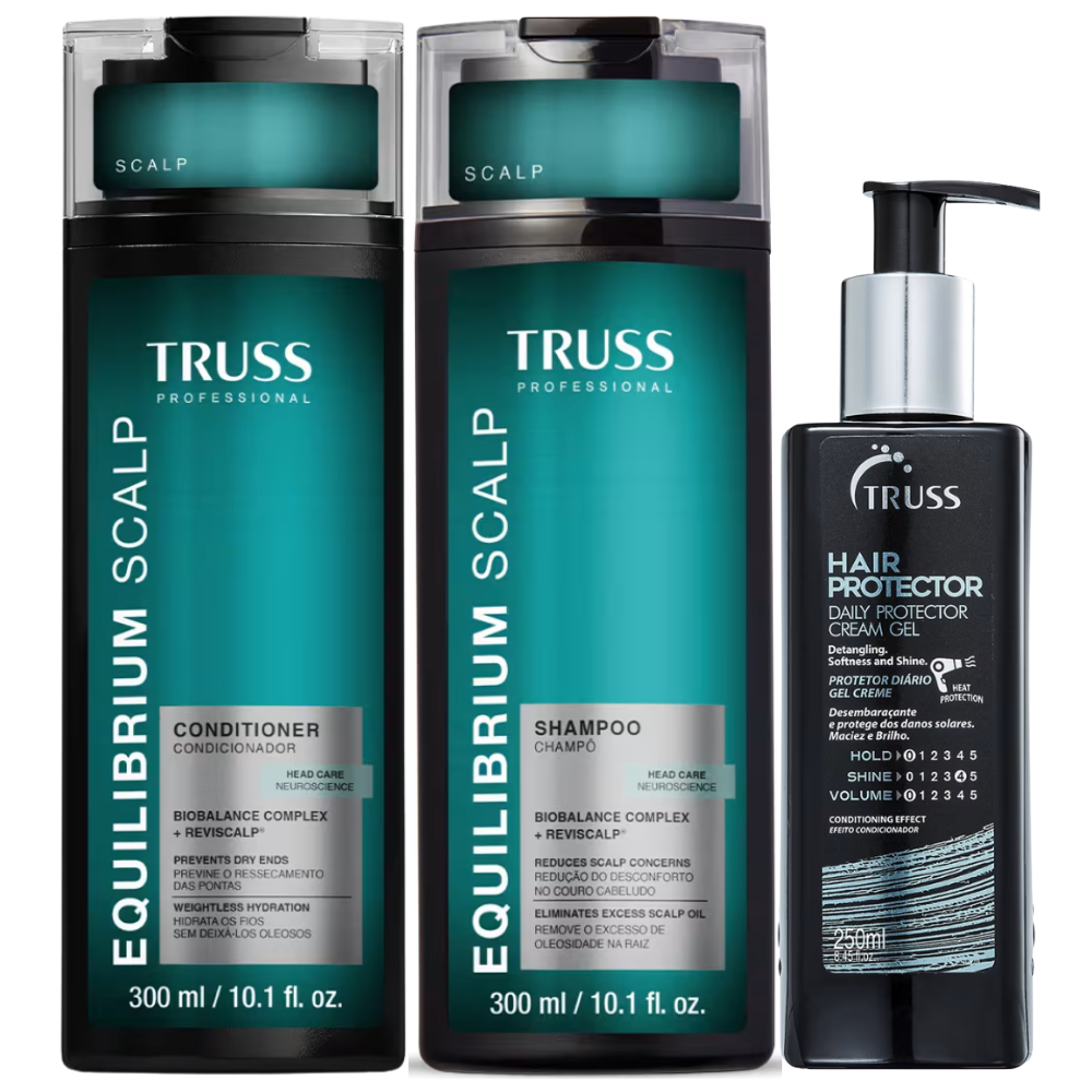 Kit Truss Shampoo e Condicionador Equilibrium 300ml + Finalizador Hair Protector 250ml