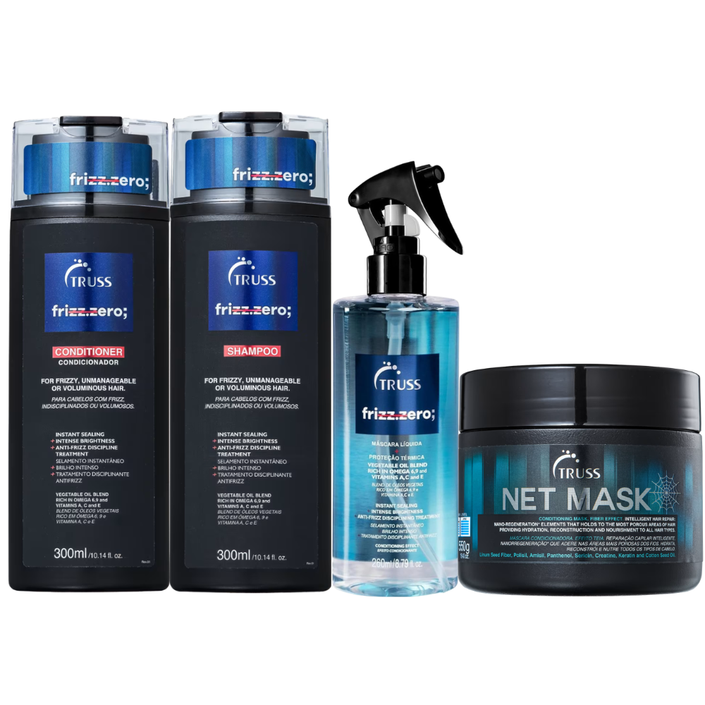 Kit Truss Linha Completa Frizz Zero + Mascara Net Mask 550g