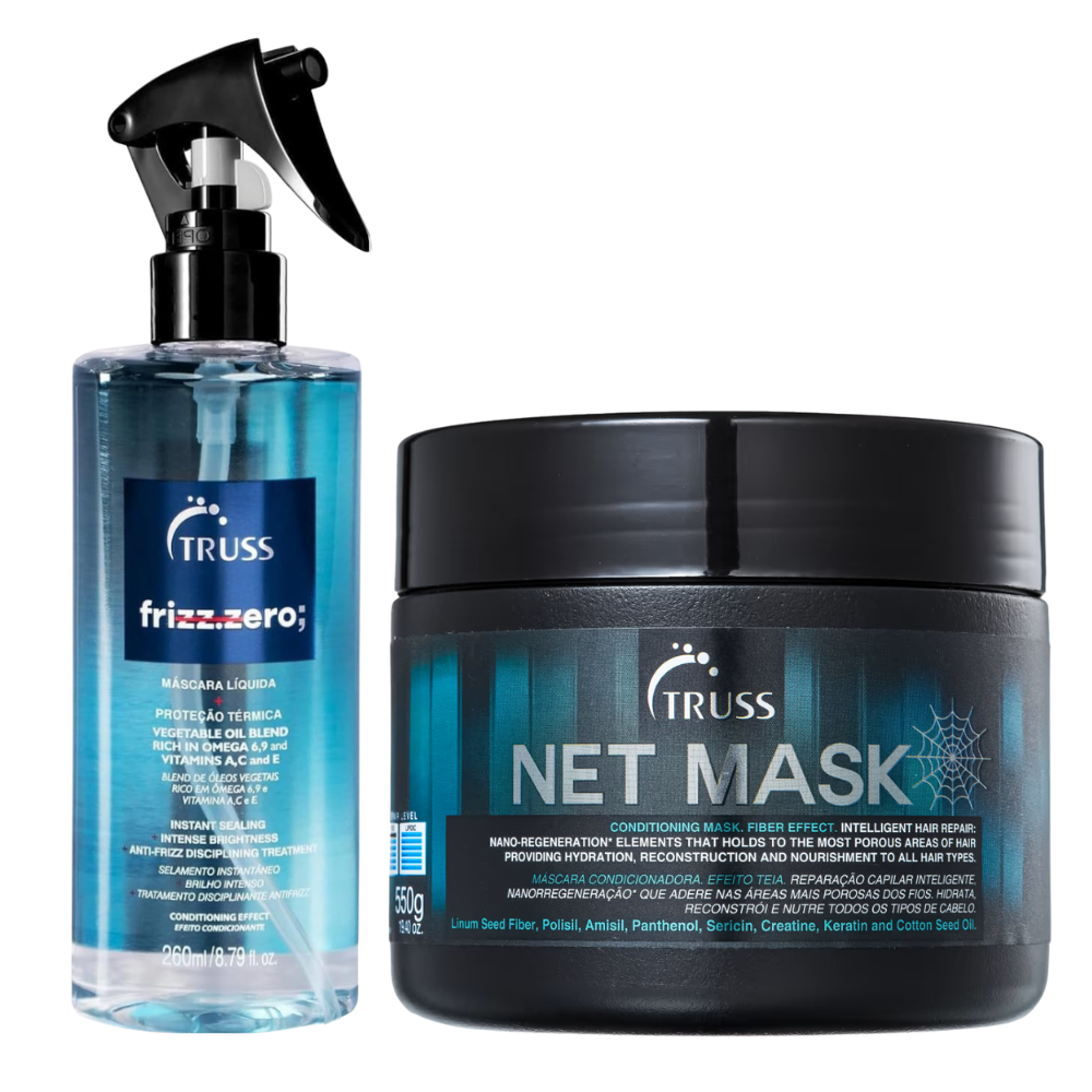 Kit Truss Mascara Spray Frizz Zero 260ml + Macara Net Mask 550g