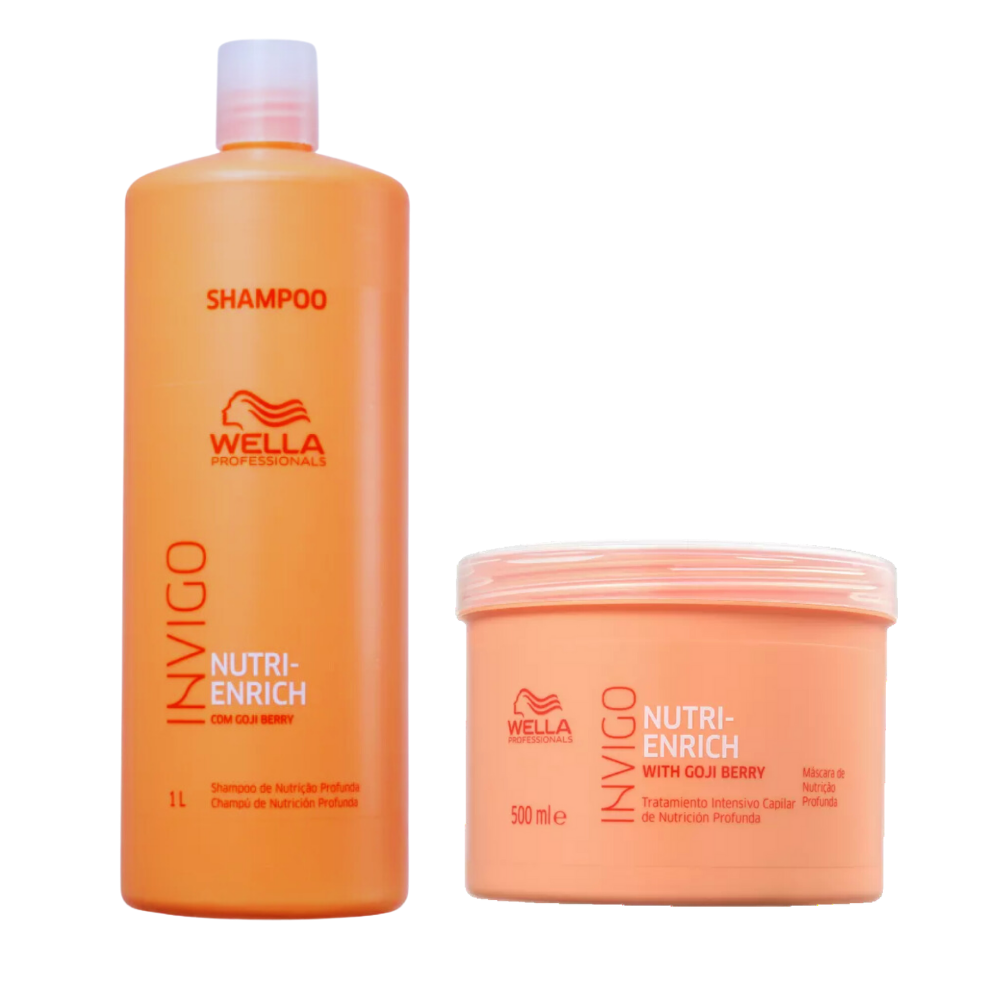 Kit Wella Professionals Shampoo 1L + Mascara de Tratamento Invigo Nutri-Enrich 500ml