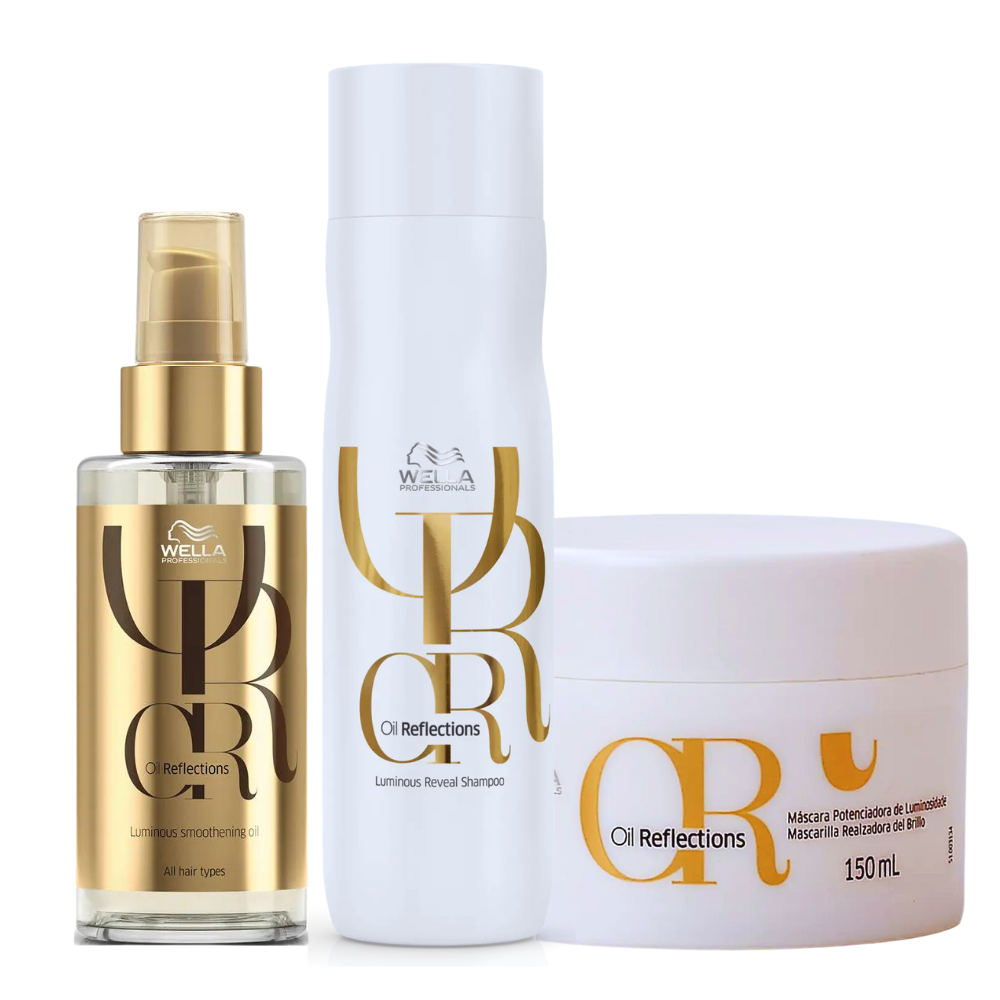 Kit Wella Professionals Shampoo + Mascara + Oil Reflections Luminious