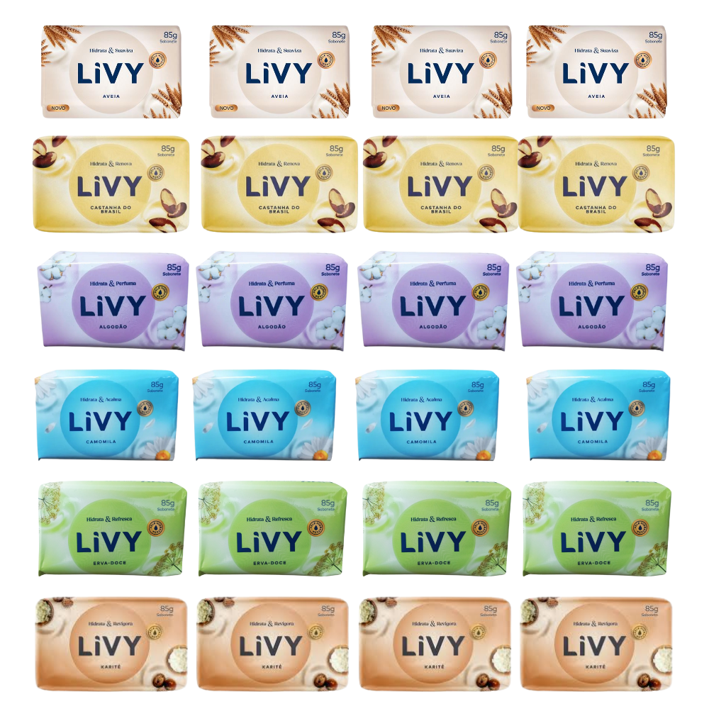 Sabonete Livy 85g Monte seu Kit Diversas Fragrâncias - Mix - 24