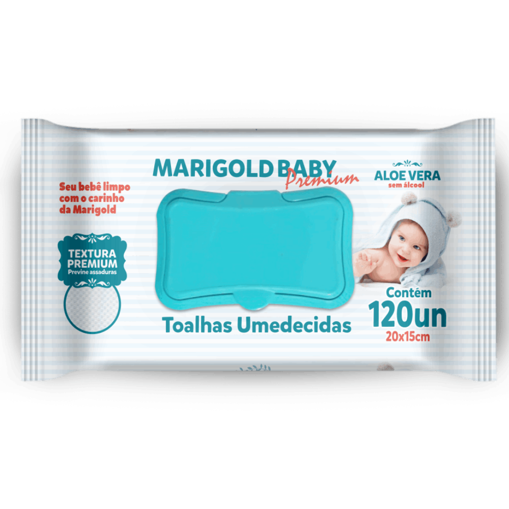 Toalha Umedecida Marigold Baby Premium 120 folhas