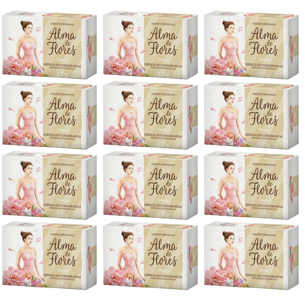 Sabonete Memphis Monte seu Kit - Flores Brancas - 12
