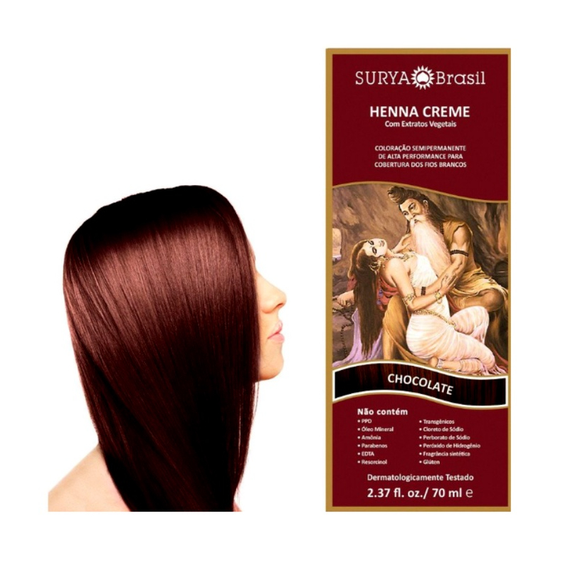 Tintura Henna Surya Creme - 70ml - Chocolate