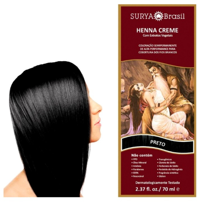 Tintura Henna Surya Creme - 70ml - Preto